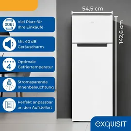Exquisit KGC5270-45-040E Kühl-Gefrierkombination (206 l, 1469 mm hoch, Weiß)