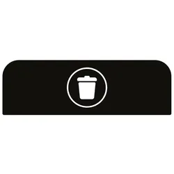 Hinweistafel aus verzinktem Stahl für Rubbermaid Recycling-Station Abfall | 87 Liter | Schwarz von PROREGAL