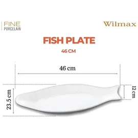 wilmax england Wilmax Fischplatte 46 cm aus Porzellan Weiß, WL-992009/A - Weiß