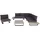 MCW Garten-Garnitur H54 4er-Set Grau Polster Dunkelgrau