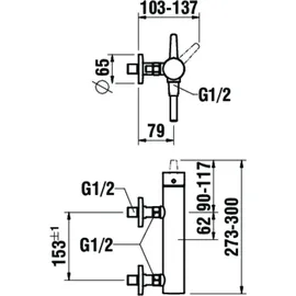 Laufen Pure Duschenmischer Aufputz für 1 Verbraucher Chrom 100600