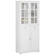 SoBuy Buffet FSB76 Hochschrank mit 2 Schubladen 2 Türen 80 x 40 x 180 cm Weiß