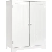 Mondeer Badezimmerschrank, mit Doppeltür und verstellbare Ablage, Badezimmer Kommode