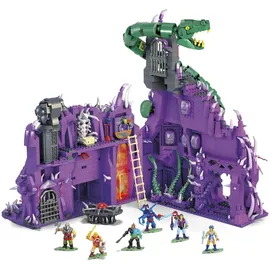 MEGA Masters of the Universe Snake Mountain Bauset mit 3.800 Teilen und 6 beweglichen Mikro Aktionfiguren, Motu, Spielzeug ab 14 Jahre, HHD16