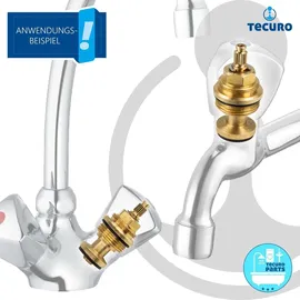 tecuro Universal Ventil Oberteil für Zweigriff-Armaturen und Ventile, 3/4 Zoll - Messing