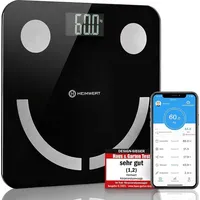 HEIMwert Körperfettwaage Körperanalysewaage Personenwaage mit Bluetooth APP und wiederaufladbarem USB Akku digital