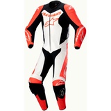 Alpinestars GP Force Lurv, Lederkombi 1tlg. perforiert - Neon-Rot/Weiß/Schwarz - 52