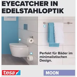 Tesa Moon Seifenspender (Mit Halterung, Edelstahl/Weiß, Matt)