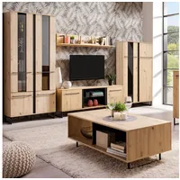 Homestyle4u Highboard Vitrine Schrank mit Fächer Kommode Wohnzimmerschrank