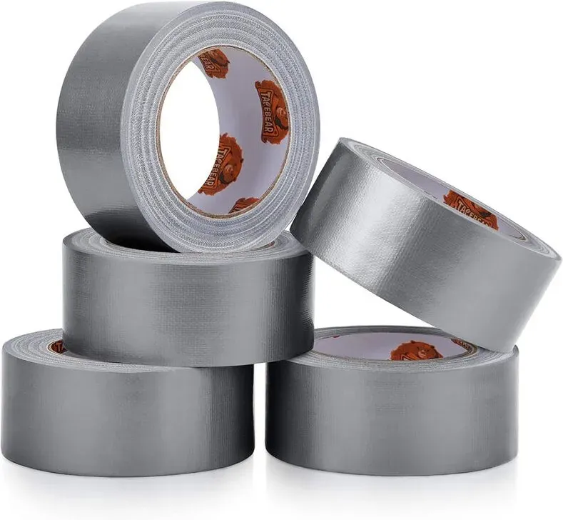 TAPEBEAR Klebeband Starkes Klebeband 1,88 Zoll x 30 Yards (90 Fuß), silbernes wasserdichtes Klebeband 9 mil dick, starkes Haftklebeband, beschriftbar, mit der Hand abtrennbar für Verpackungen, Reparaturen, 5 Rollen, insgesamt 150 Yards