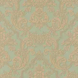 Rasch Textil Rasch Vliestapete Trianon XIII 570632 Ornament Grün-Gold 10,05 m x 0,53 m