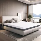 tanhk Memory-Matratze 90x200, 20cm, Mittlere Festigkeit, Orthopädisch, Hypoallergen, Abnehmbarer Bezug, Hergestellt in Italien - Tanhk