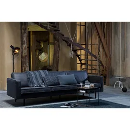 Livetastic Couch Leder 3-Sitzer Schwarz