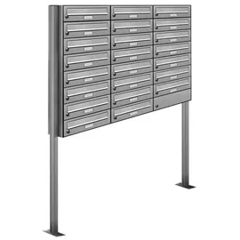 AL Briefkastensysteme Premium Standbriefkasten Edelstahl weiß