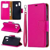 Dclbo Hülle für Samsung Galaxy A40,Handyhülle Flip Case Hülle Leder Schutzhülle Klapphülle Tasche mit Magnet Geldbörse Cover Leder Handytasche Lederhülle für Samsung Galaxy A40-Rose Rot