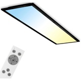 Briloner LED-Panel Piatto CCT Fernbedienung, 100x25 Schwarz,