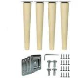 Prima-Online Möbelfuß Holzfüße gerade oder schräg Buche Schrank Beine Kegel [8-45cm] 25 cm