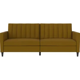dorel home 3-Sitzer DOREL HOME "Celine", gelb (curry), B:203cm H:83cm T:83cm, Webstoff, 100% Polyester, Sofas, Rückenlehne 2-teilig und 3-fach verstellbar, Sitzhöhe 43 cm