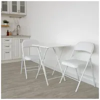 Hti-Living 2er Set Klappstühle mit Polsterung Metallgestell und PVC