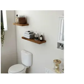 VASAGLE Wandregal 60 x 20 x 3,8 cm Braun
