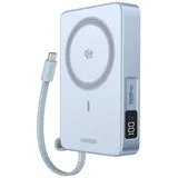 UGREEN PB773 MagFlow 10.000mAh 25W Magnetic Wireless Powerbank Qi2 integriertes 30W USB-C Schnellladekabel MagSafe-kompatibel silbe (65958B)