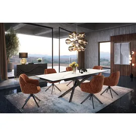 Riess-Ambiente Stuhl EUPHORIA braun Samt Armlehne Metallgestell schwarz