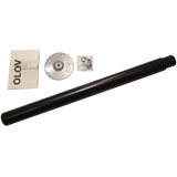 Ikea OLOV Tischbein aus Stahl – schwarz lackiert – verstellbar zwischen 60 und 90 cm – mit Schutzkappe für den Boden und Schrauben für die Tischplatte