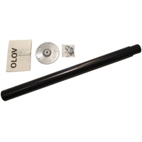 Ikea OLOV Tischbein aus Stahl – schwarz lackiert – verstellbar zwischen 60 und 90 cm – mit Bodenschutzkappe und Schrauben für die Tischplatte