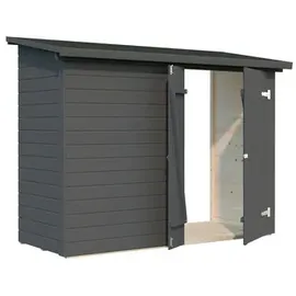 Palmako Leif Gerätehaus 234 x 95 cm Dunkelgrau Lackiert