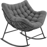 Tectake Schaukelstuhl Tami Polyester 93 x 89 x 99,5 cm Grau