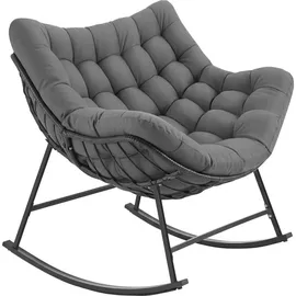 Tectake Schaukelstuhl Tami Polyester 93 x 89 x 99,5 cm Grau