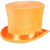 Thetru Kostüm Zubehör Zylinder Hut neon orange Karneval Fasching Gr. 59/60