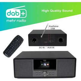 Xoro HMT 600 V2 - Netzwerk-Audioplayer / CD-Player / Radiotuner / DAB-Radiotuner - Grau