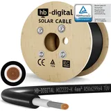 HB-DIGITAL 300m Solarkabel H1Z2Z2-K - TÜV Rheinland zertifiziertes - 4mm2 flexibel UV witterungsbeständig PV Kabel reines Kupfer 1500V DC für Solarpanel Wechselrichter Photovoltaik - Schwarz