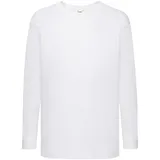 Fruit of the Loom - Valueweight Kinder Langarmshirt - White / 140