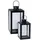 Mojawo Laterne Glas, Metall H30/41cm 2er Set Schwarz
