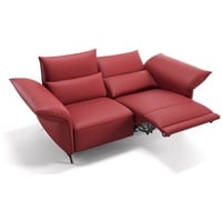 Sofanella 2-Sitzer Leder Cuneo, Relaxsofa, Designsofa, Designer Couch, Italienisches Sofa, 2er Sofa rot