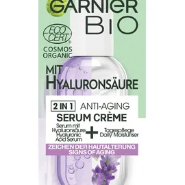 Garnier Bio 2-in-1 Anti-Aging Serum Crème mit Hyaluronsäure Gesichtscreme 50 ml