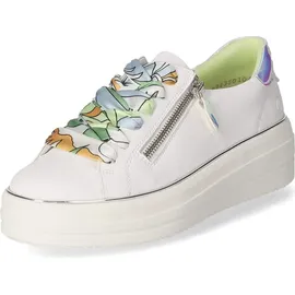 REMONTE Damen Sneaker D1C06, Frauen Halbschuhe,lose Einlage,Strassenschuhe,Sportschuhe,Freizeitschuhe,Turnschuhe,Weiss Kombi (80),39 EU - 39