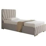 panda möbel Polsterbett Beige, Holz, Mode, 100x206 cm, Oeko-Tex® Standard 100, Schlafzimmer, Betten, Polsterbetten
