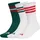 adidas 3er Pack 3-Streifen Cushioned Sportswear Crew Socken Grün/Weiß/Rot 46-48
