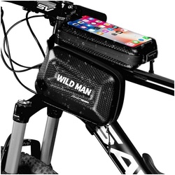 Daskoo Rahmentasche Fahrrad Rahmentasche,Fahrradtasche Lenkertasche, Handy Oberrohrtasche für Smartphone unter 6,5 Zoll schwarz