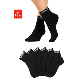 Kurzsocken CHIEMSEE, Damen, Gr. 39-42, schwarz, Baumwolle, Elasthan, Polyamid, unifarben, normal, Socken, mit eingestricktem Markennamen