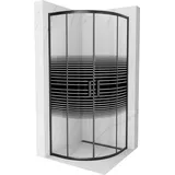 Mexen Rio halbrunde Duschkabine 90 x 90 cm, Gestreift, Schwarz - 863-090-090-70-20 - Schwarz