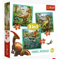 TREFL 34837 3 in 1 Puzzle - Dinosaurier