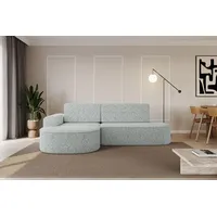 altdecor Eckcouch Samt mit Schlaffunktion und Bettkasten 2-Sitzer Grün