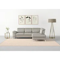 Ecksofa SIT & MORE "Cabrio L-Form, mit Sitztiefenverstellung, Arm- und Kopfteilverstellung", grau (hellgrau), B:274cm H:87cm T:230cm, Sofas, 3 Nierenkissen, Federkern, optional Bettfunktion und Stauraum