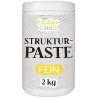 Creative Deco Strukturpaste Feinkörnig 2 kg | Weiße Spachtelmasse