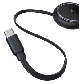 Baseus Mirror, 2-in-1 einziehbares Kabel, USB-C - 2x USB-C, 100W PD, 1m, Schwarz