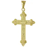 trendor Kreuzanhänger Kreuz- Gold 585 (14 Karat) 40 x 27 mm goldfarben